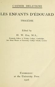 Cover of Les enfants d'Édouard by Casimir Delavigne