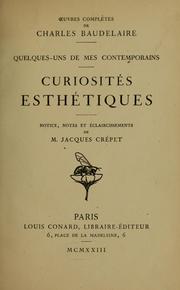 Front cover of Curiosités esthétiques by Charles Baudelaire