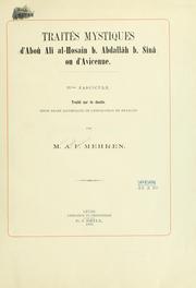 Front cover of Traités mystiques d'Abou Alî al-Hosain b. Abdallah b. Sînâ, ou d'Avicenne by Avicenna