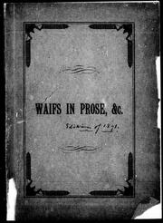 Front cover of Waifs in prose, &c by G. W. Wicksteed
