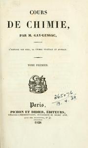 Cover of Cours de chimie by Joseph Louis Gay-Lussac