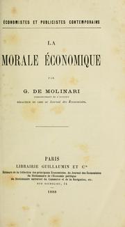 Cover of La morale économique by G. de Molinari