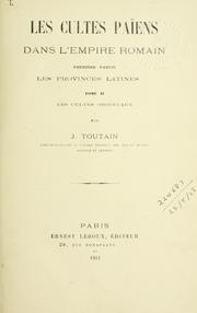 Cover of Les cultes païens dans l'Empire romain by J. Toutain