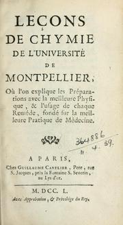 Front cover of Leçons de chymie de l'Université de Montpellier by Antoine [Fizes