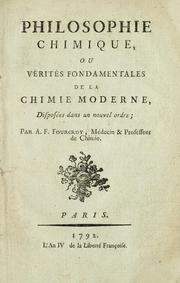 Cover of Philosophie chimique by Antoine François de Fourcroy