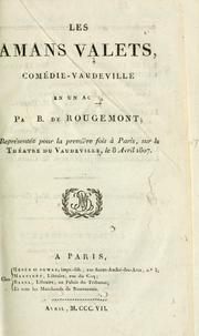 Cover of Les amans valets by Rougemont M. de