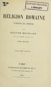 Cover of La religion romaine d'Auguste aux Antonins by Boissier, Gaston