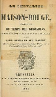 Front cover of Le chevalier de Maison-Rouge by Alexandre Dumas