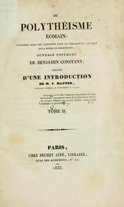 Cover of Du polythéisme romain by Benjamin Constant