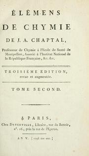 Cover of Élémens de chymie by Chaptal, Jean-Antoine-Claude comte de Chanteloup