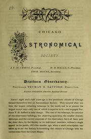 Cover of Chicago Astronomical Society by Unknown