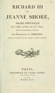 Cover of Richard III et Jeanne Shore by Népomucène-Louis Lemercier