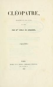 Front cover of Cléopatre by Delphine de Girardin