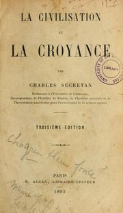 Cover of La Civilisation et la croyance by Charles Secrétan