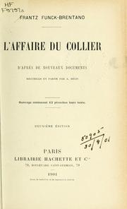 Cover of L' affaire du collier by Frantz Funck-Brentano