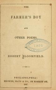 Front cover of The farmer's boy, and other poems by Robert Bloomfield