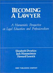 Front cover of Becoming a lawyer by Elizabeth Dvorkin