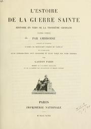 Cover of L'estoire de la guerre sainte by Ambroise