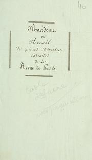 Cover of [Macédoine by Unknown