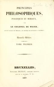 Front cover of Principes philosophiques, politiques et moraux by Franz-Rudolph von Weiss