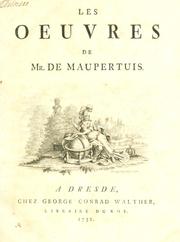 Front cover of Les oeuvres de Mr. de Maupertuis by Maupertuis