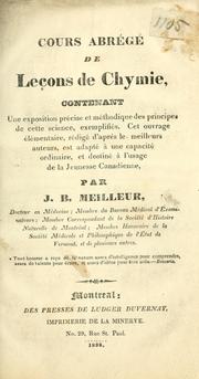 Front cover of Cours abrégé de leçons de chymie by Jean-Baptiste Meilleur