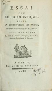 Cover of Essai sur le phlogistique by Richard Kirwan