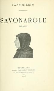 Front cover of Savonarole by Iwan Gilkin