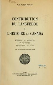 Front cover of Contribution du Languedoc à l'histoire du Canada by M. L. Puech-Milhau