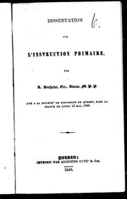 Cover of Dissertation sur l'instruction primaire by A. Berthelot