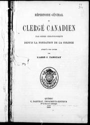 Front cover of Répertoire général du clergé canadien by Cyprien Tanguay