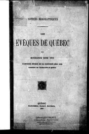 Cover of Les évêques de Québec by Henri Têtu