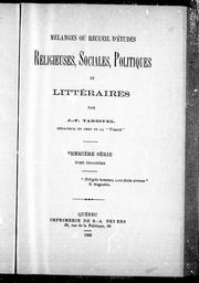 Front cover of Mélanges ou Recueil d'études religieuses, sociales, politiques et littéraires by Tardivel, Jules Paul