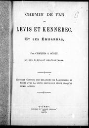 Front cover of Chemin de fer de Lévis et Kennebec et ses embarras by Charles A. Scott