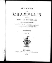 Cover of Oeuvres de Champlain by Samuel de Champlain