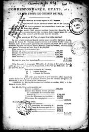 Front cover of Correspondance, états, etc., Grand Tronc de chemin de fer by Grand Trunk Railway Company of Canada