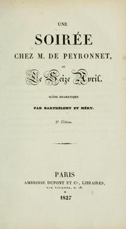 Front cover of Une soirée chez M. de Peyronnet, ou, Le seize avril by Barthélemy