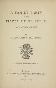 Front cover of A family party in the piazza of St. Peter by Thomas Adolphus Trollope