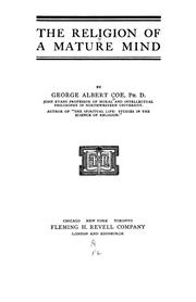 Front cover of The religion of a mature mind by George Albert Coe