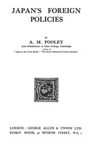 Cover of Japan's foreign policies by A. M. Pooley