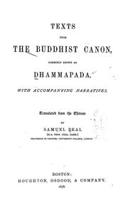 Front cover of Texts from the Buddhist canon by Samuel Beal
