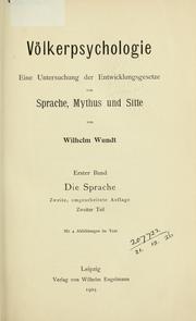Front cover of Völkerpsychologie by Wilhelm Max Wundt