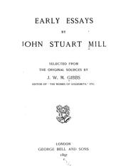 Cover of Early Essays by John Stuart Mill