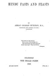 Cover of Hindu fasts and feasts by A. C. Mukerji
