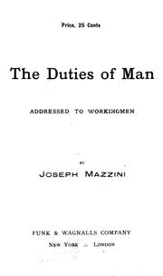Front cover of An essay on the duties of man by Mazzini, Giuseppe