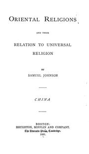 Front cover of Oriental religions and their relation to universal religion by Samuel Johnson (American preacher)