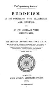 Front cover of Buddhism in its connexion with Brāhmanism and Hindūism by Monier-Williams, Monier Sir