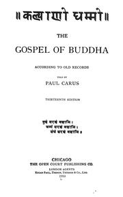 Front cover of The Gospel of Buddha by Paul Carus