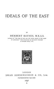 Cover of Ideals of the East by Herbert Baynes