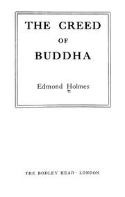 Front cover of The creed of Buddha by Edmond Holmes